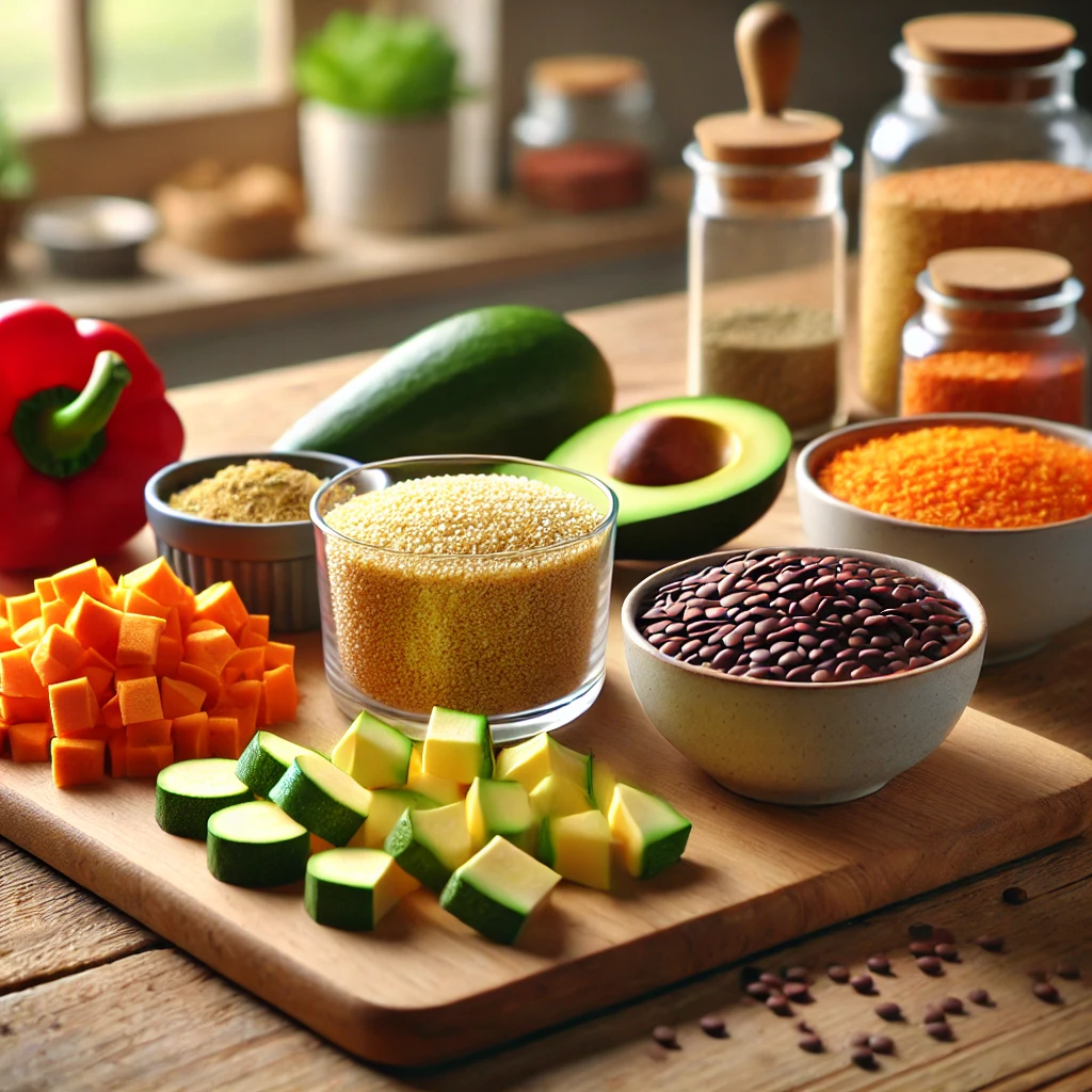 ingredients for High-Protein Vegetarian Power Bowl